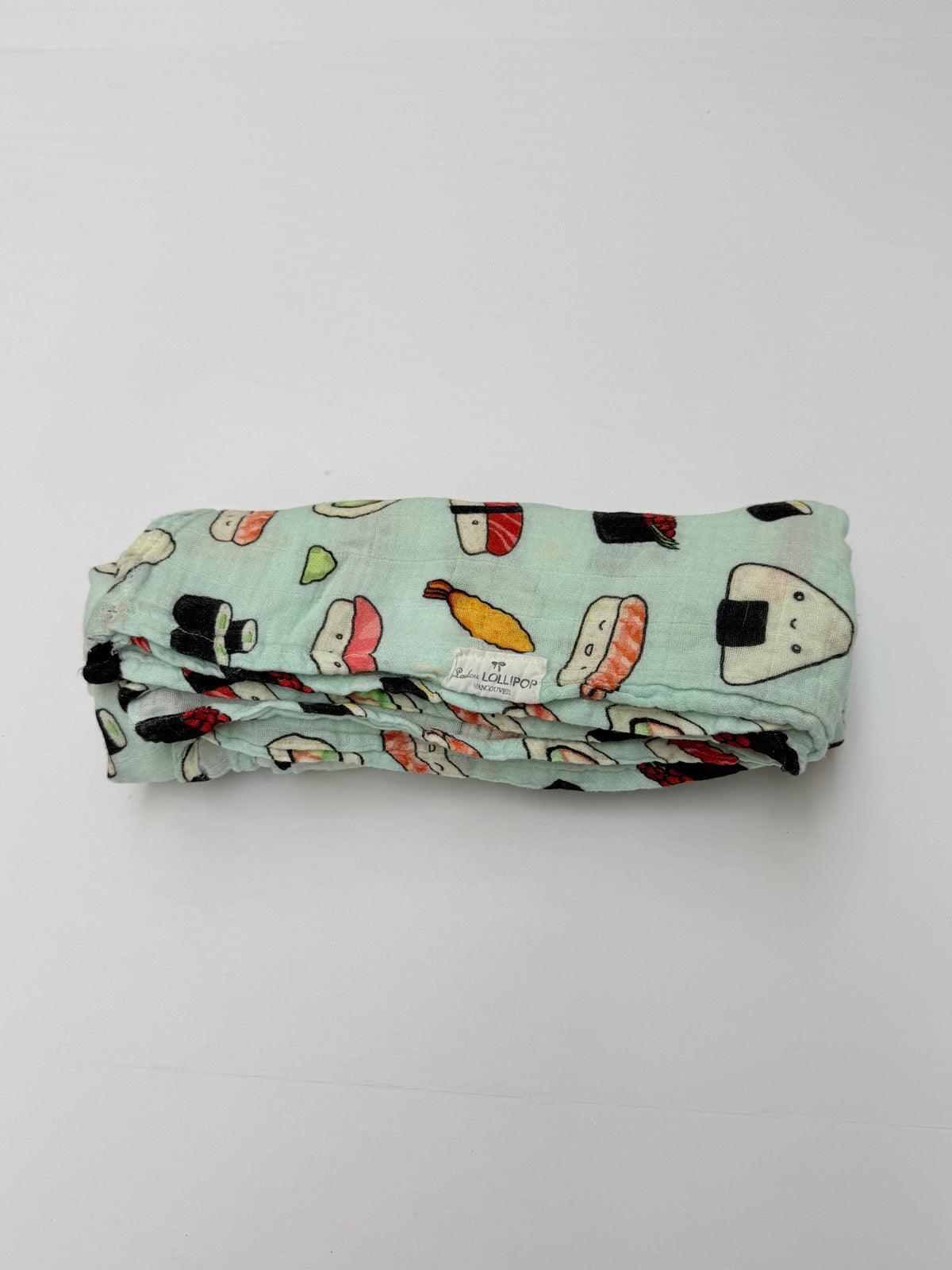 Loulou Lollipop Sushi Print Muslin Swaddle Blanket