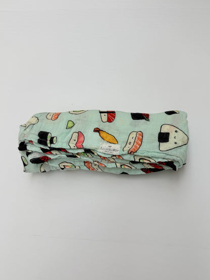 Loulou Lollipop Sushi Print Muslin Swaddle Blanket