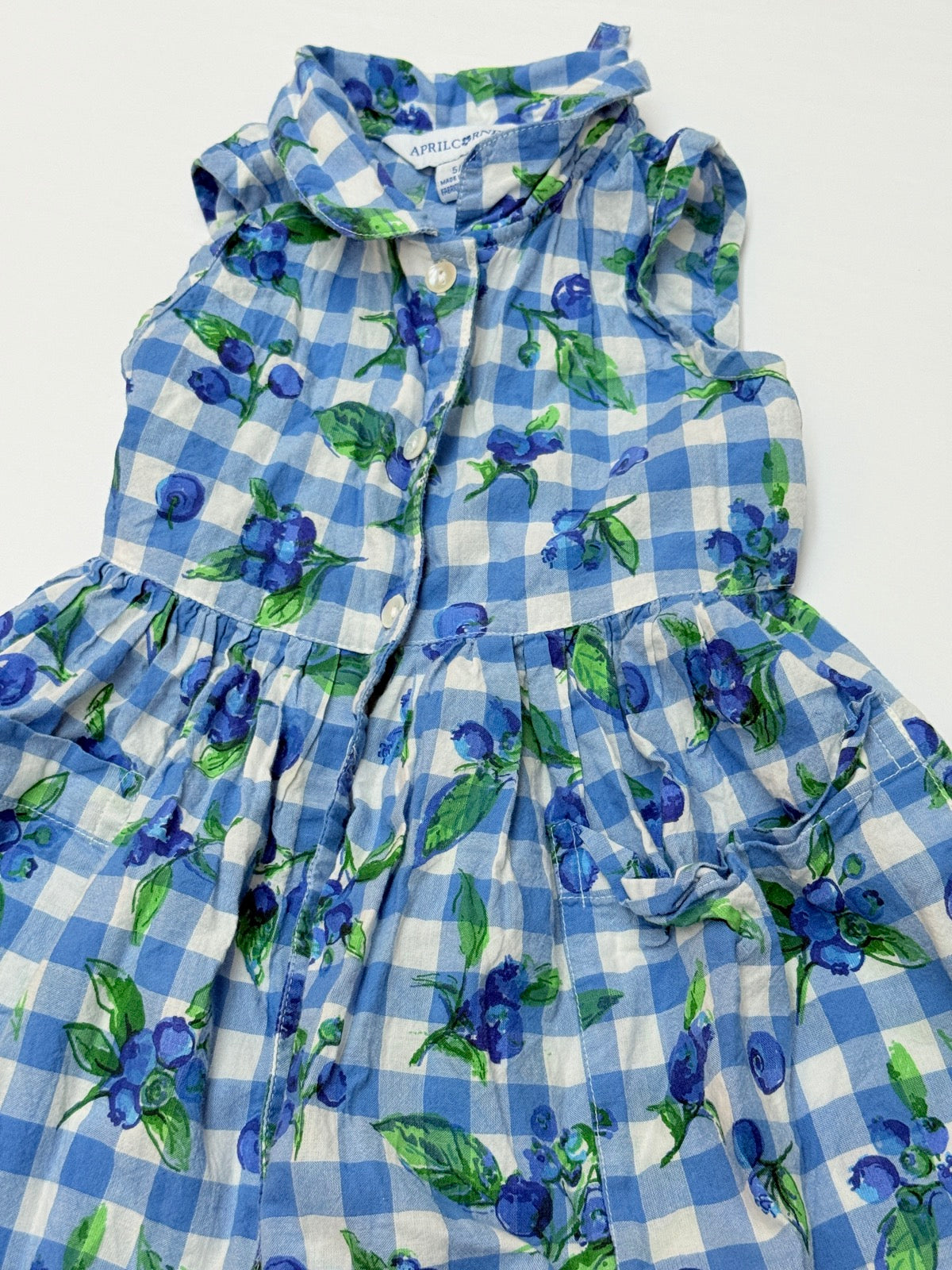 April Cornell Blueberry Gingham Dress Size 5/6