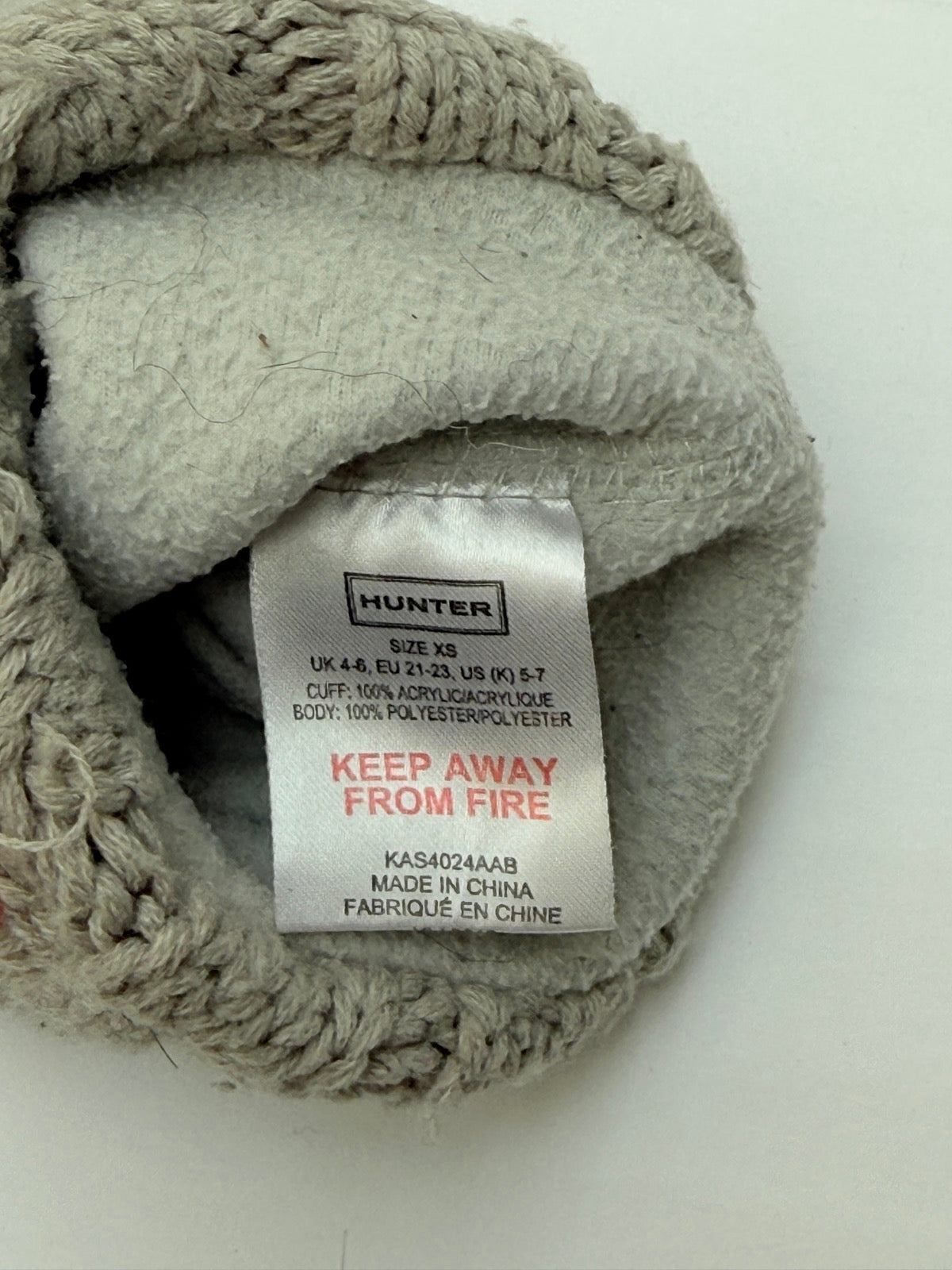 Hunter Boot Socks Grey Cable Knit XS