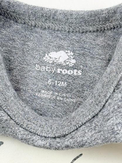 Baby Boots Gray Beaver Logo Bodysuit 6-12M