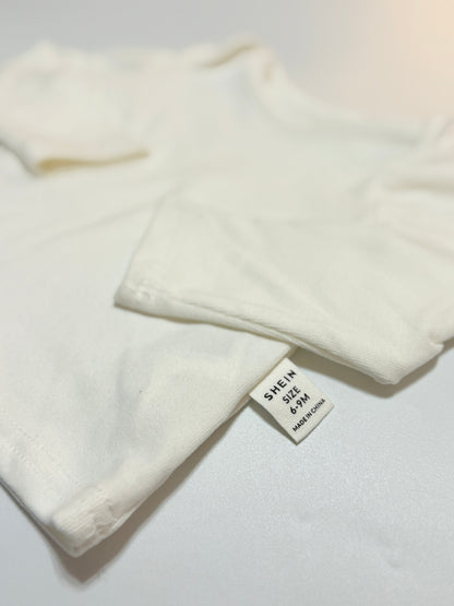 Shein Blouse blanche à manches longues 6-9 mois
