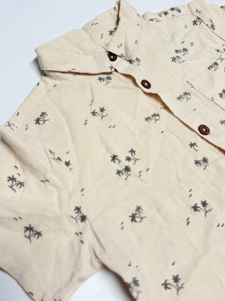 Rylee & Cru 8-9Y Palm Tree Button Up Shirt