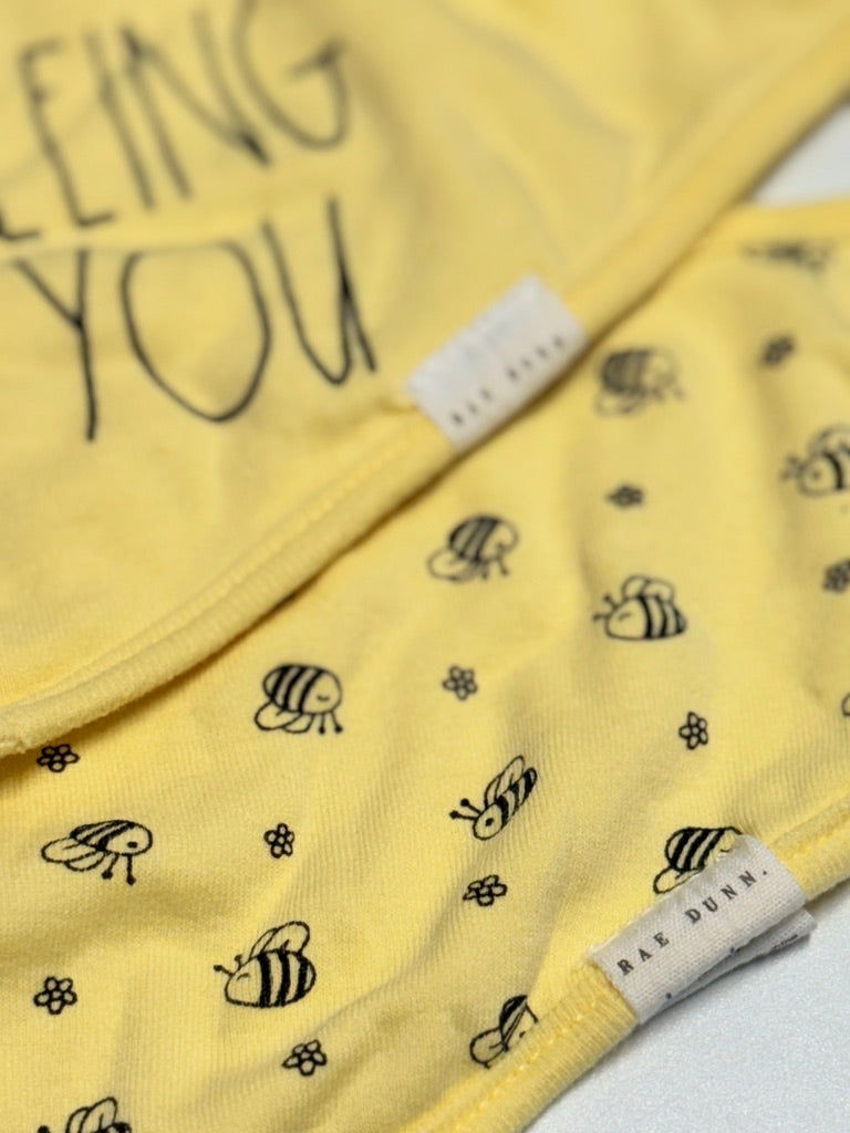 Rae Dunn Bee Bibs Set