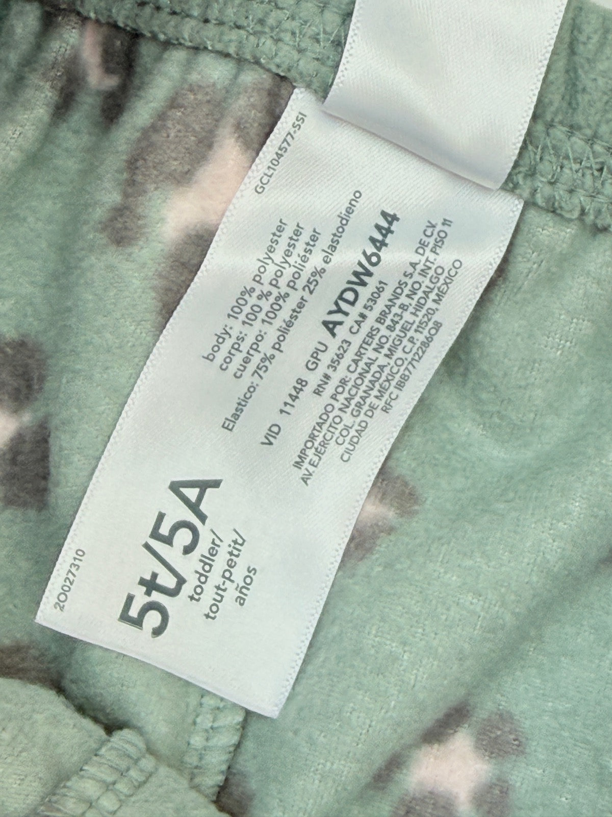 Carter's Fleece Leopard Print Pants 5T