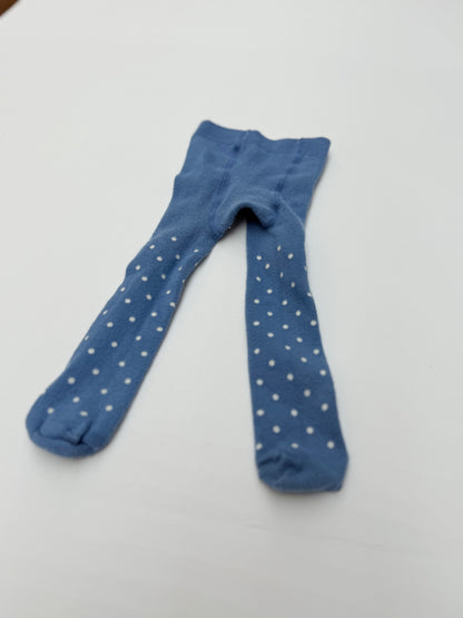 Navy Polka Dot Footed Tights 6-12m