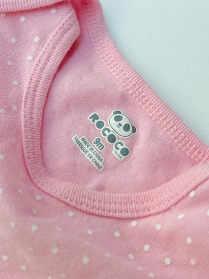 Rococo Pink Polka Dot Bodysuit 9M