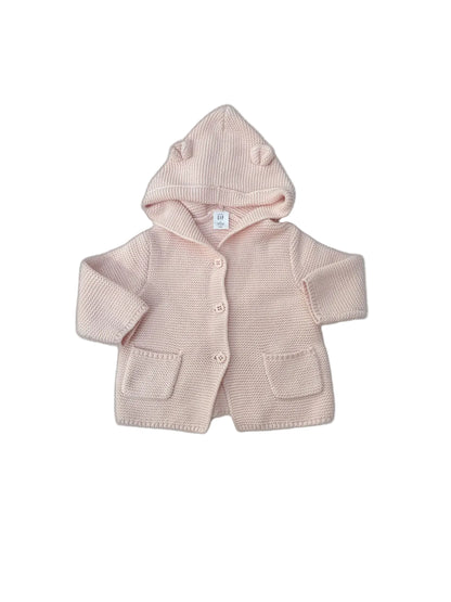 Gap Pink Hooded Knit Cardigan 3-6M