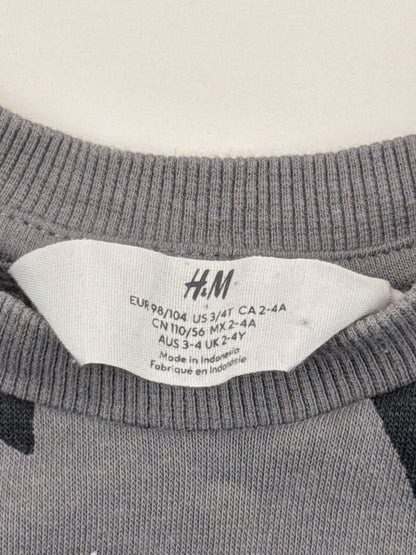 H&M Gray Bat Print Sweatsuit Size 2-4Y
