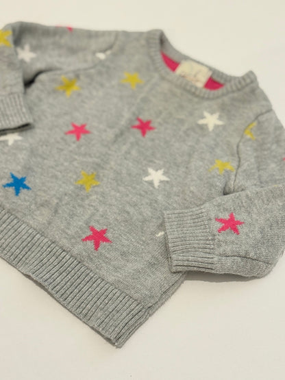 Peek Little Peanut Gray Star Knit Sweater 3/6M