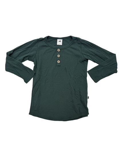 Little & Lively Green Henley Long Sleeve 3T 4T