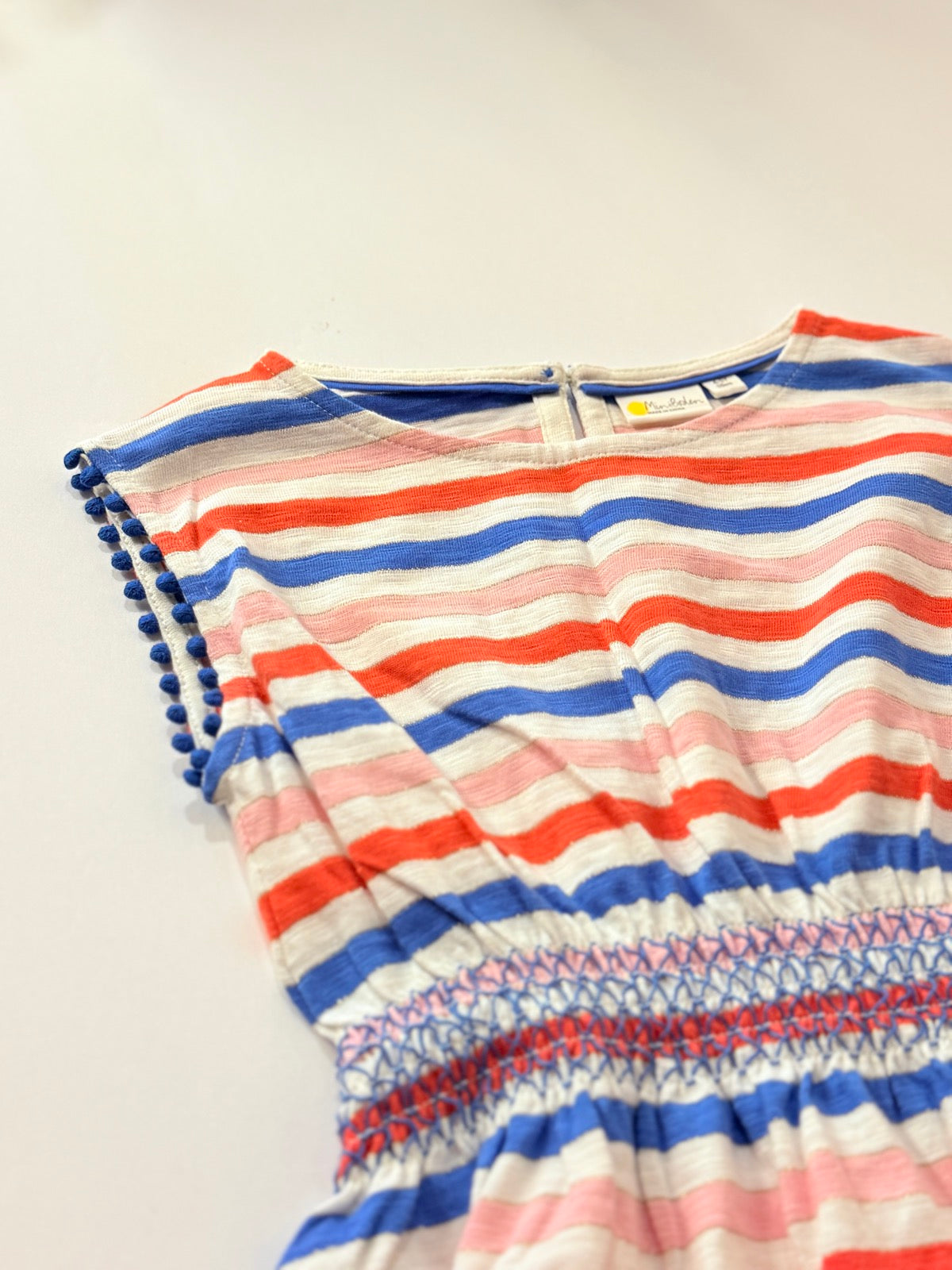 Mini Boden Striped Smocked Dress Size 4-5Y