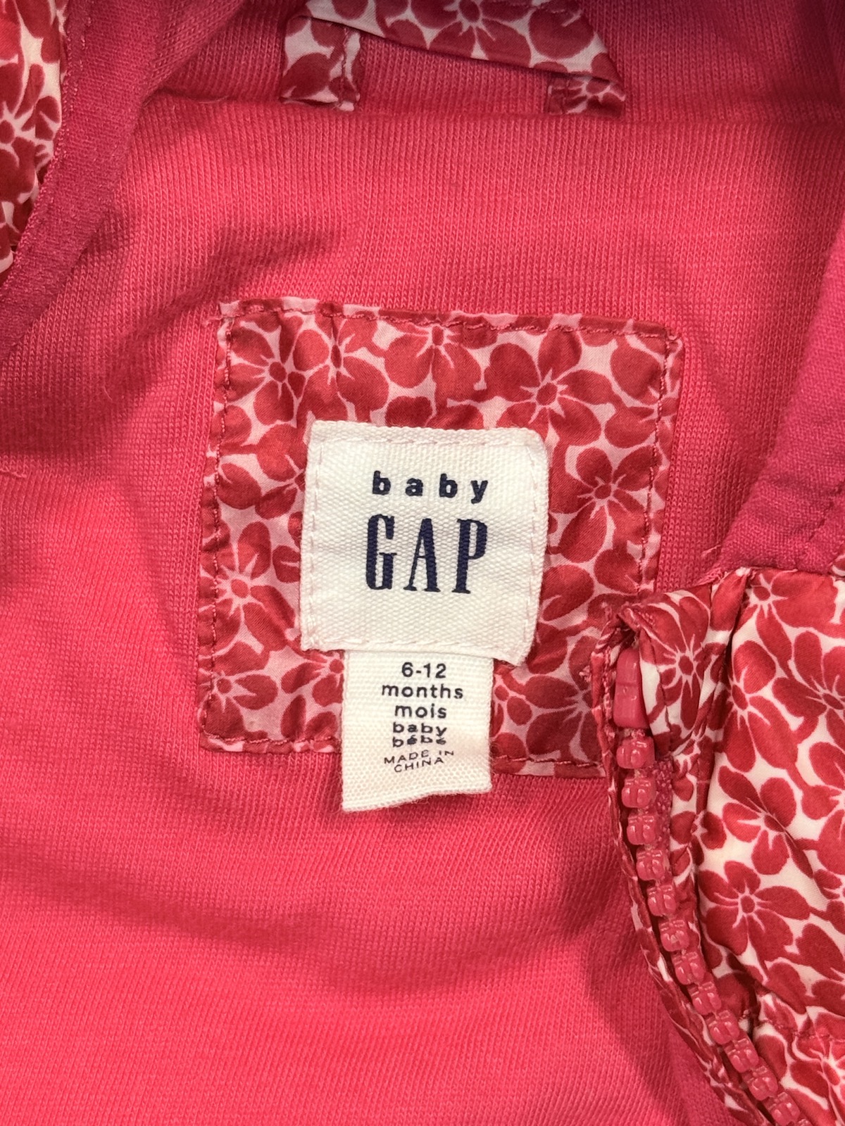 Baby Gap Pink Floral Down Puffer Jacket 6-12M