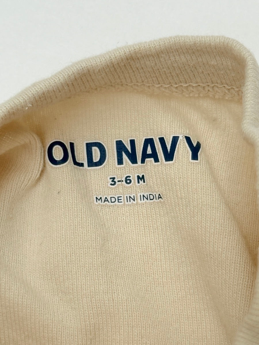 Old Navy Footed Sleeper Cream 3-6M