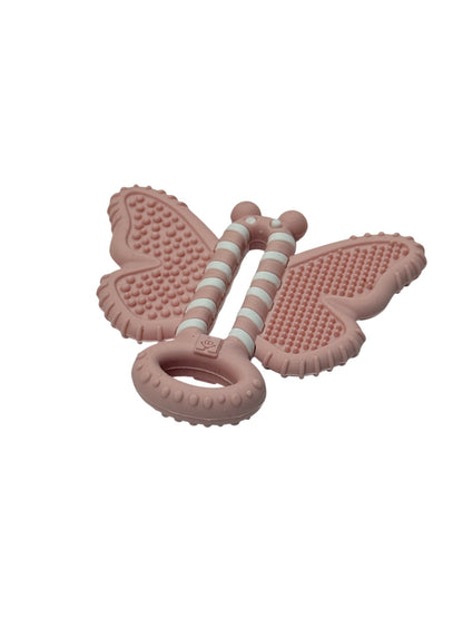 Pink Silicone Butterfly Teether Toy