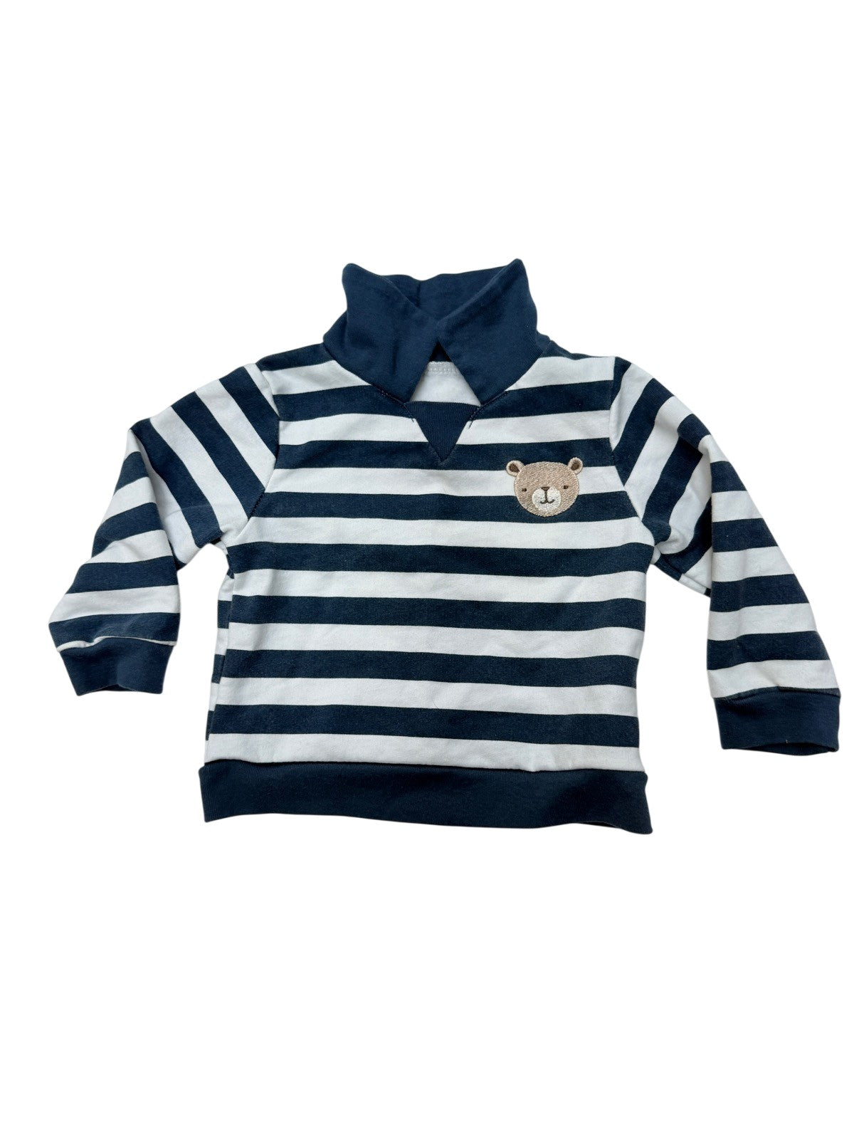 Chickpea Striped Bear Sweatshirt 12M