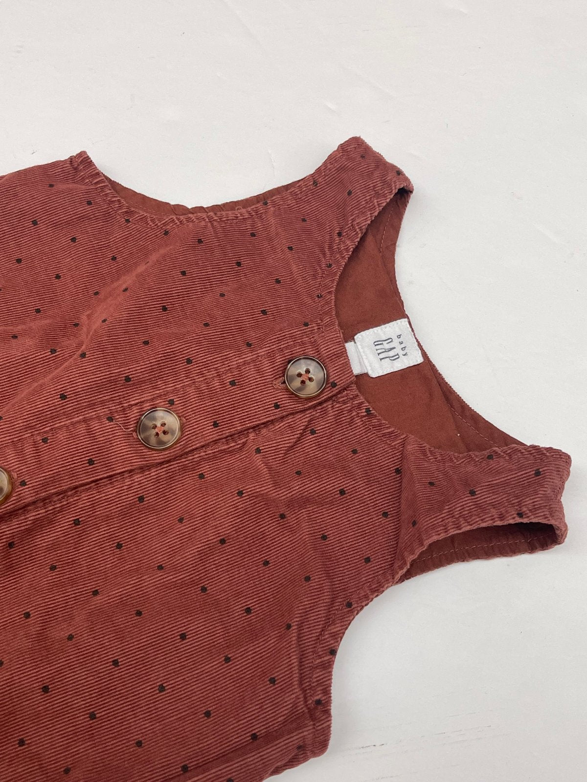 baby Gap Rust Corduroy Polka Dot Dress 2T