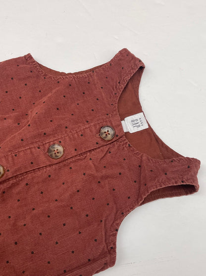 baby Gap Rust Corduroy Polka Dot Dress 2T