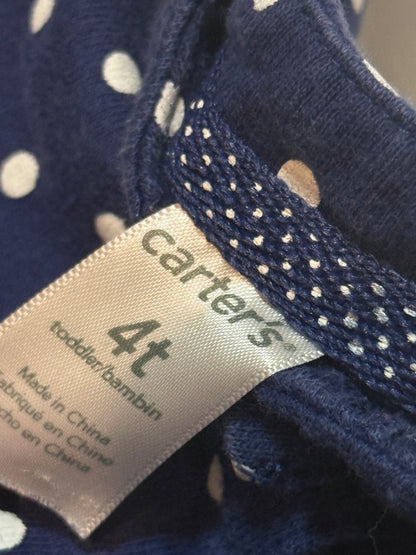 Carter's Navy Polka Dot Peplum Top 4T