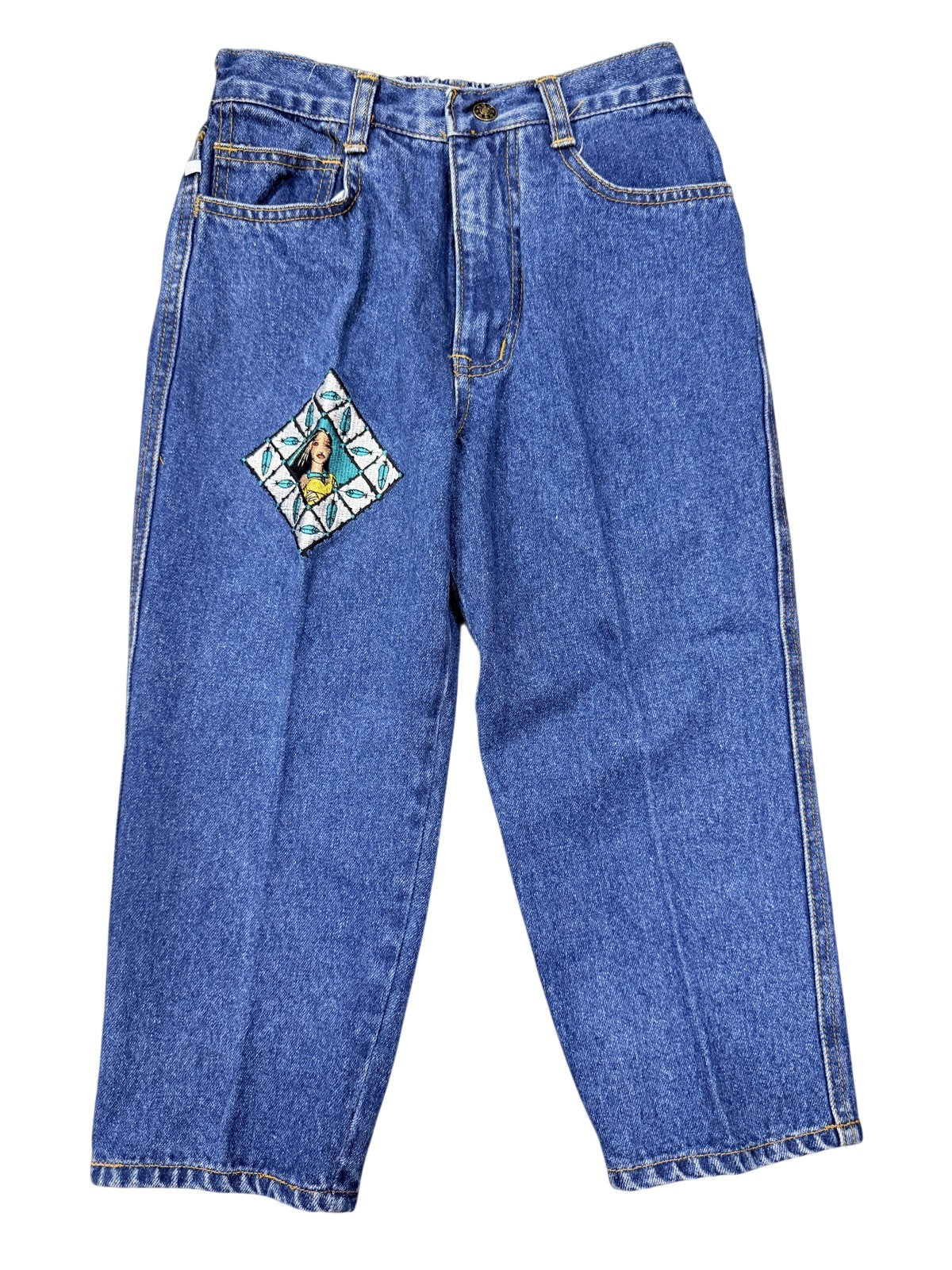 Vintage Pocahontas Patch Denim Jeans Size 6