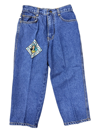 Vintage Pocahontas Patch Denim Jeans Size 6