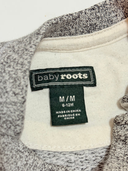 Roots Baby Light Pink logo & Grey Knit Romper 6-12M