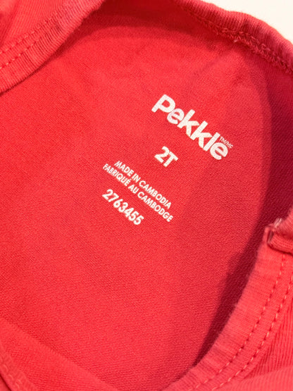 Pekkle Red Gardening Graphic T-Shirt 2T