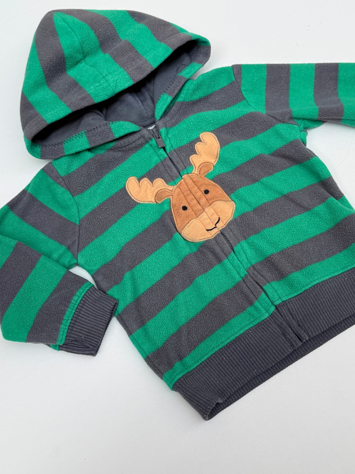 Carter's Moose Fleece Zip Hoodie 9M