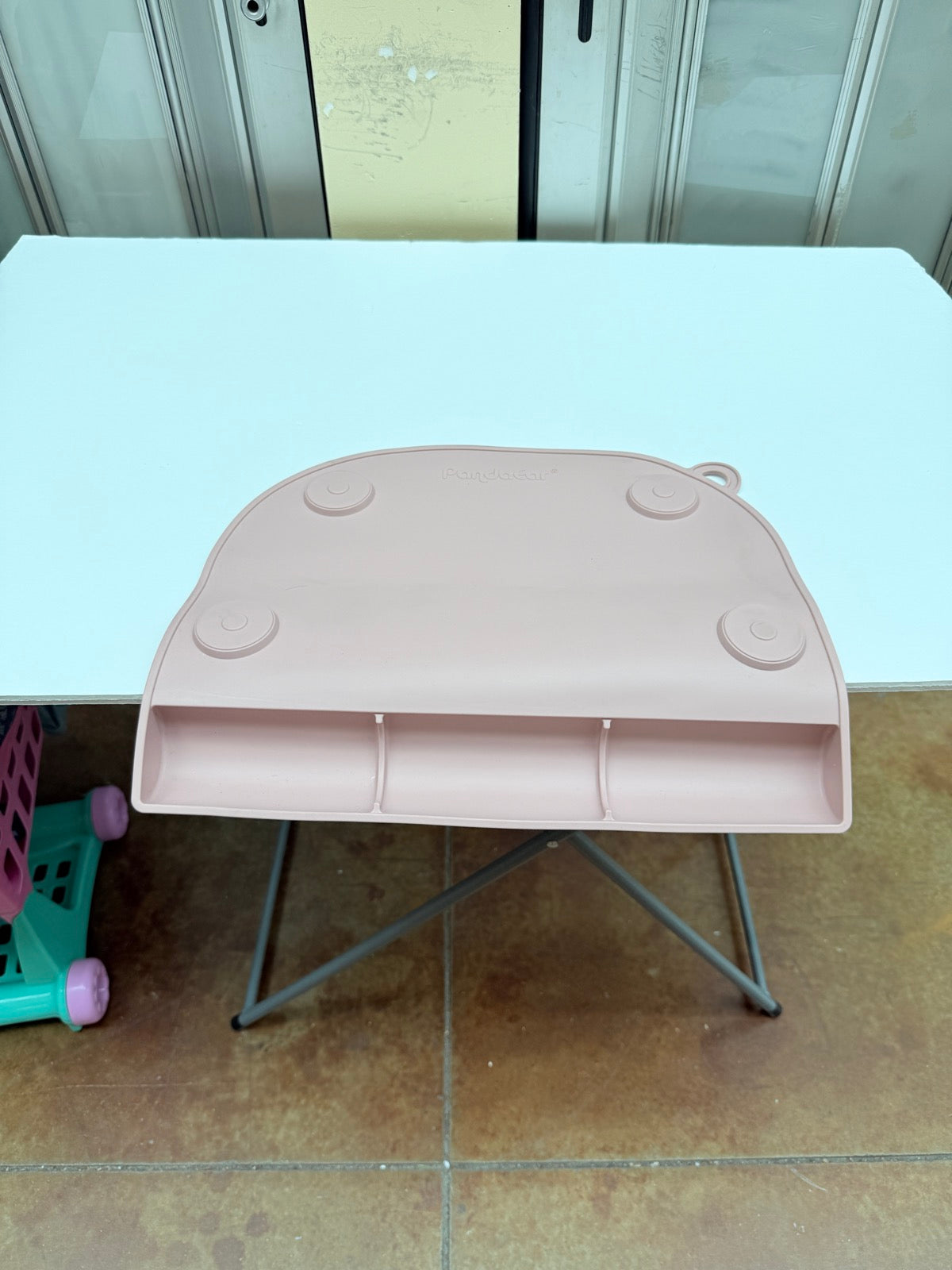 Blush Pink Pandaear Silicone Baby Placemat with Suction Cups