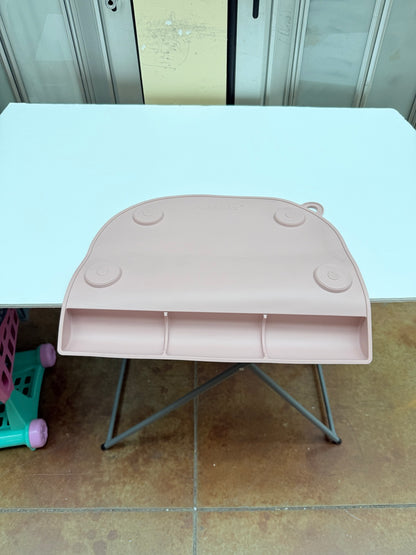 Blush Pink Pandaear Silicone Baby Placemat with Suction Cups