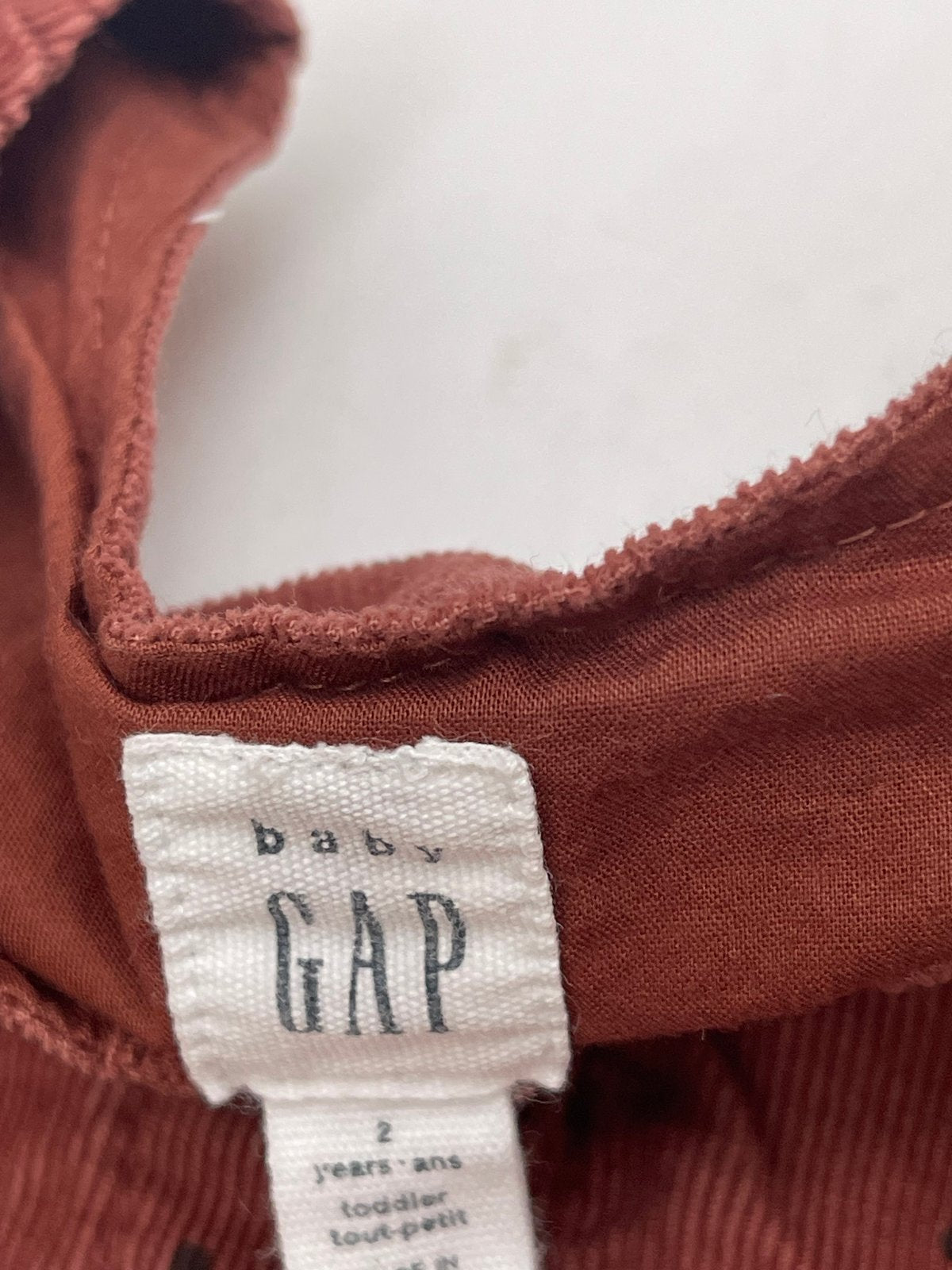 baby Gap Rust Corduroy Polka Dot Dress 2T