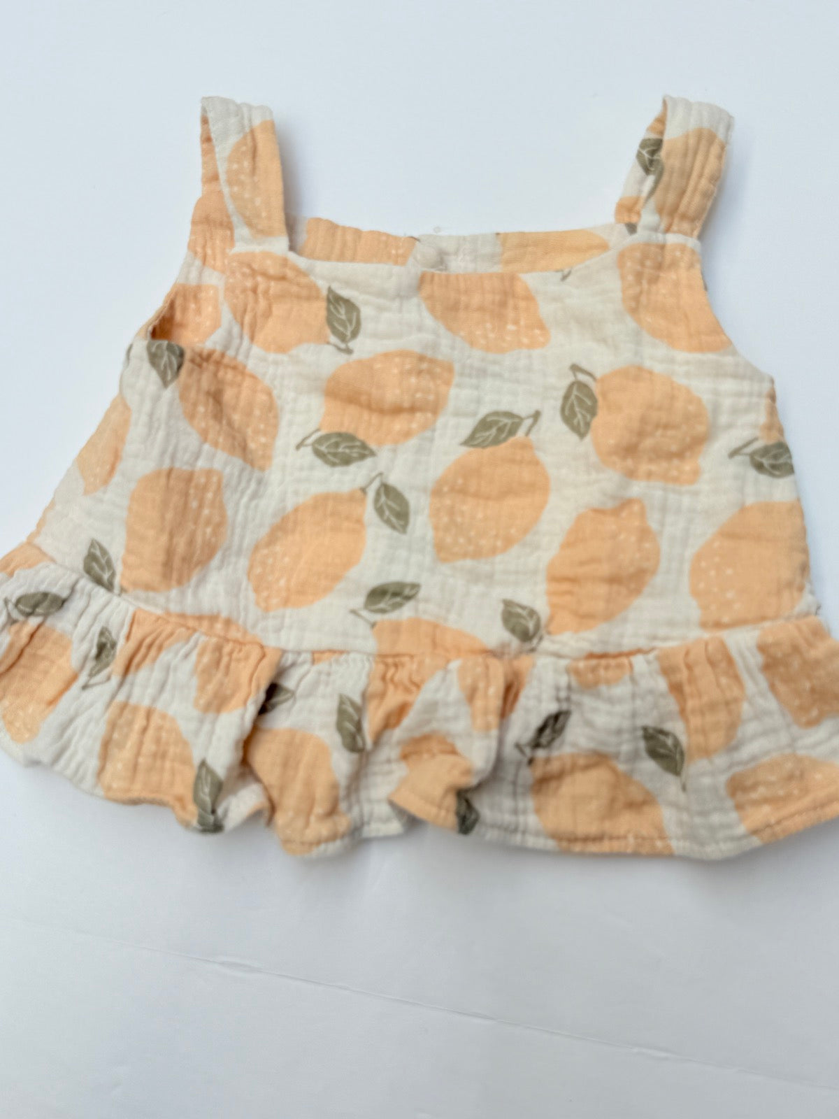 Lemon Print Ruffle Top 12M