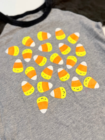 Whistle & Flute Candy Corn Raglan Tee 12-18m