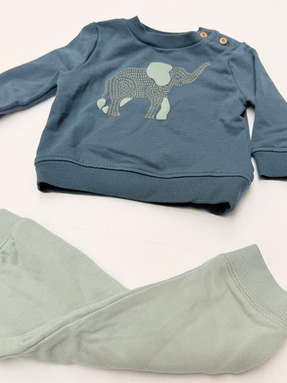Max Studio Baby Elephant Sweatshirt Set 3-6M