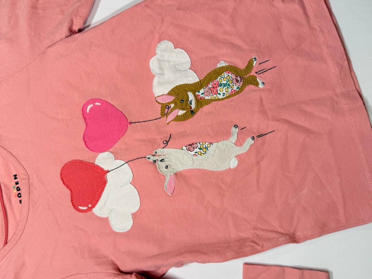 Mini Boden Bunny Balloon Long Sleeve Top 5-6Y