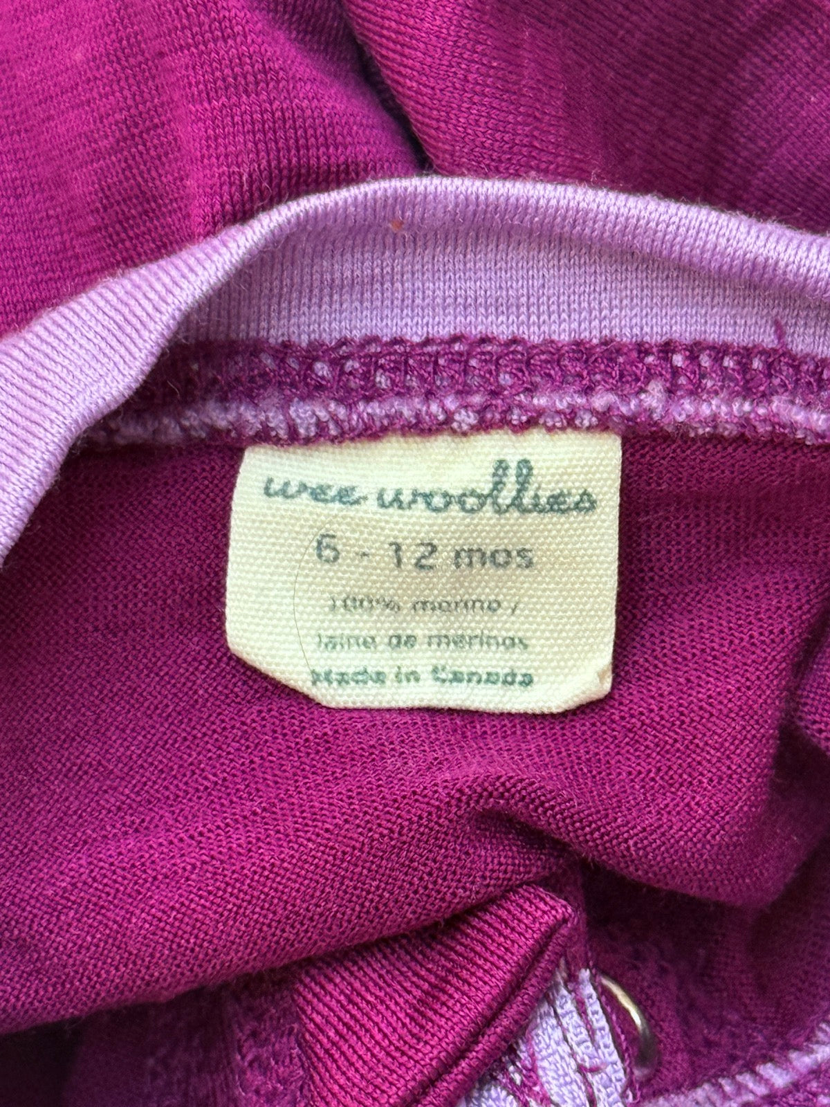 Wee Woolies Merino Wool Zip Pajama 6-12M