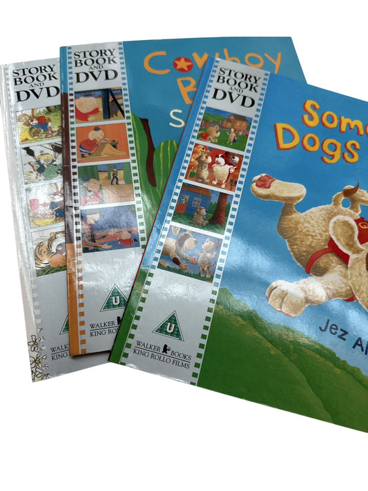 Set 3 Mixed Authors Story Book and DVD Bundle
