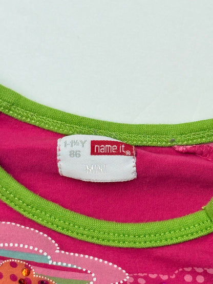 Name It Pink Graphic Long Sleeve Top 18-24m