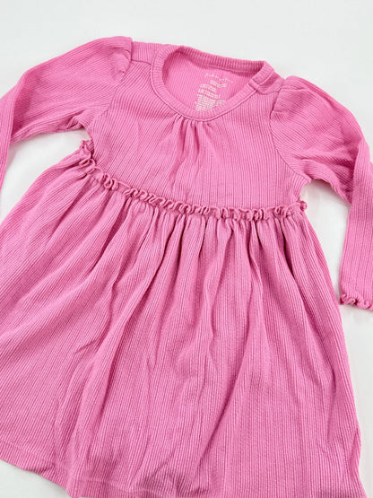 First Impressions Pink Ribbed Dress 12M