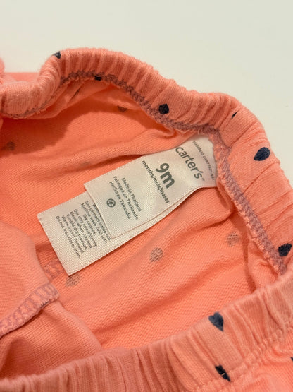 Carter's Peach Heart Print Shorts 9M