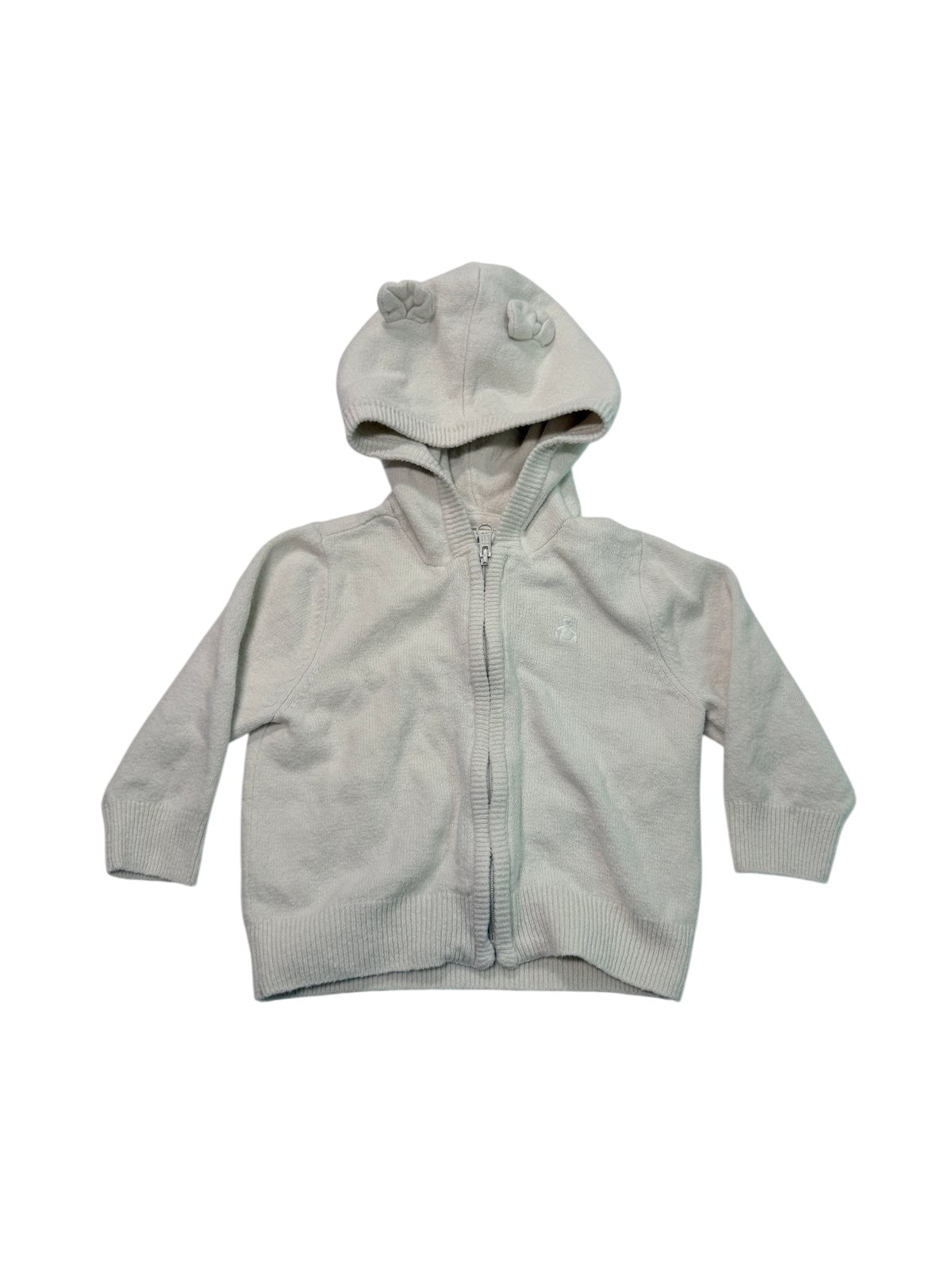 baby GAP Cream Knit Bear Ear Hoodie 6-12M