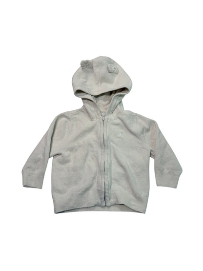 baby GAP Cream Knit Bear Ear Hoodie 6-12M