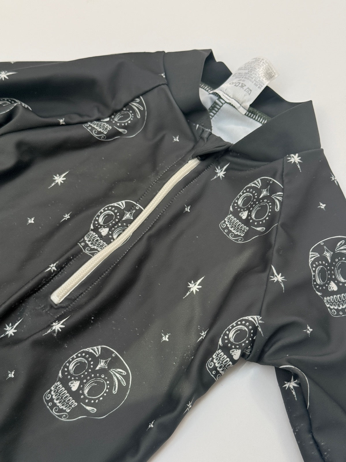 Skull Print Long Sleeve Swimsuit 12-18M