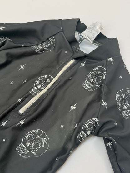 Skull Print Long Sleeve Swimsuit 12-18M