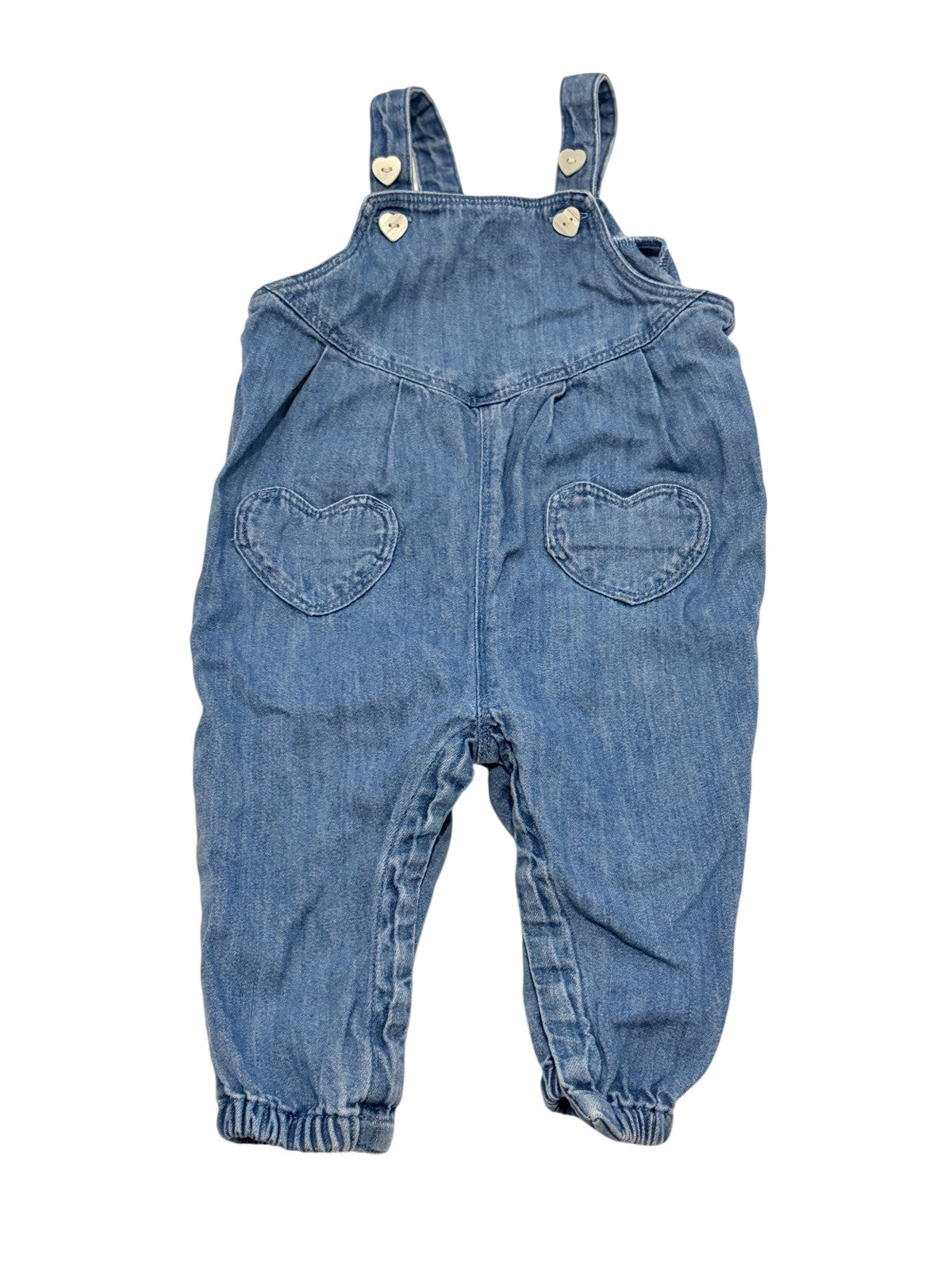 Old Navy Denim Heart Overalls 6-12M