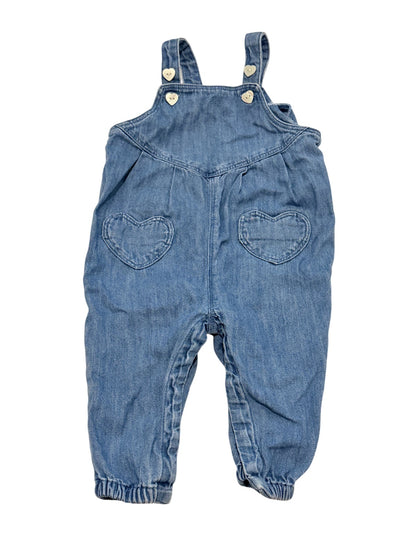 Old Navy Denim Heart Overalls 6-12M