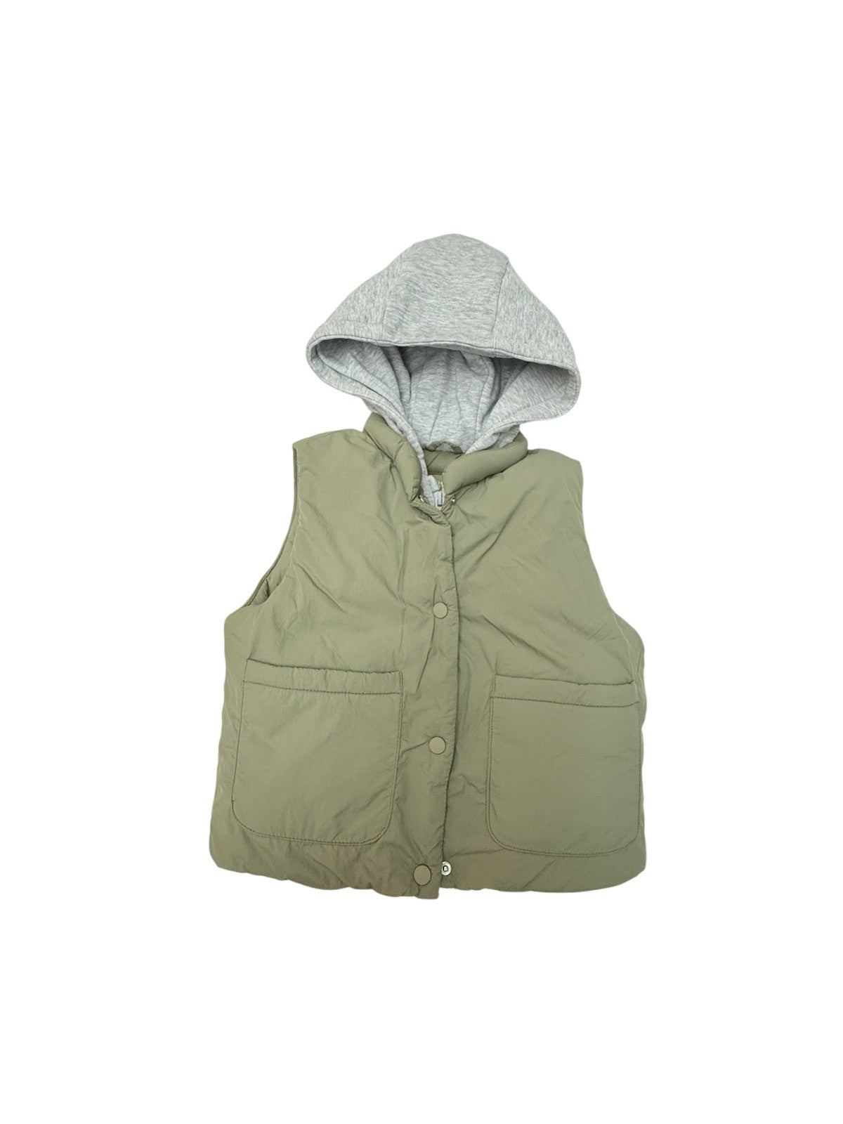 Zara Olive Puffer Vest with Hood 3-4Y