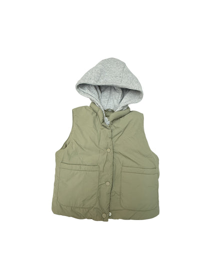 Zara Olive Puffer Vest with Hood 3-4Y