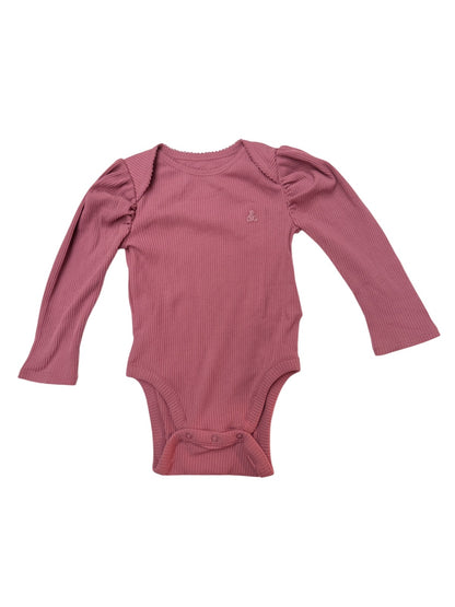 NWT - Baby Gap Pink Ribbed Bodysuit 18-24M