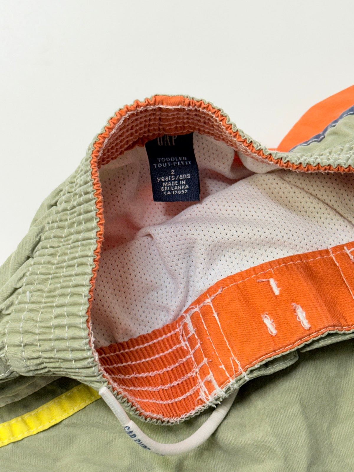 Gap Olive Green Striped Cargo Swim Shorts 2T